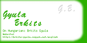 gyula brkits business card